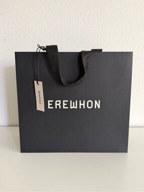Erewhon Luxury Shopping Gift Bag Black Paper Bag w/ Tag 11” x 9.5”